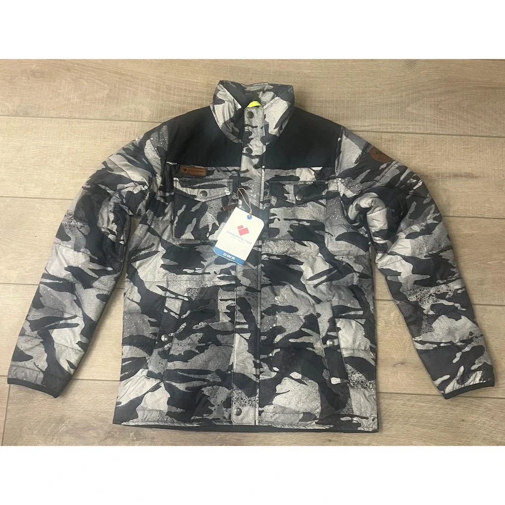 NEW OBERMEYER BOY'S BLACK ROGUE CAMO BENNETT DOWN JACKET COAT SZ LARGE L